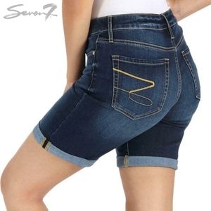 Seven 7 | Bermuda cuffed blue jean shorts